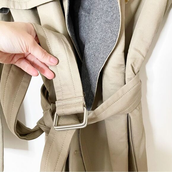 Ladies GAP modern Trench Coat driftwood khaki fleece lined belted jacket S - Picture 5 of 11